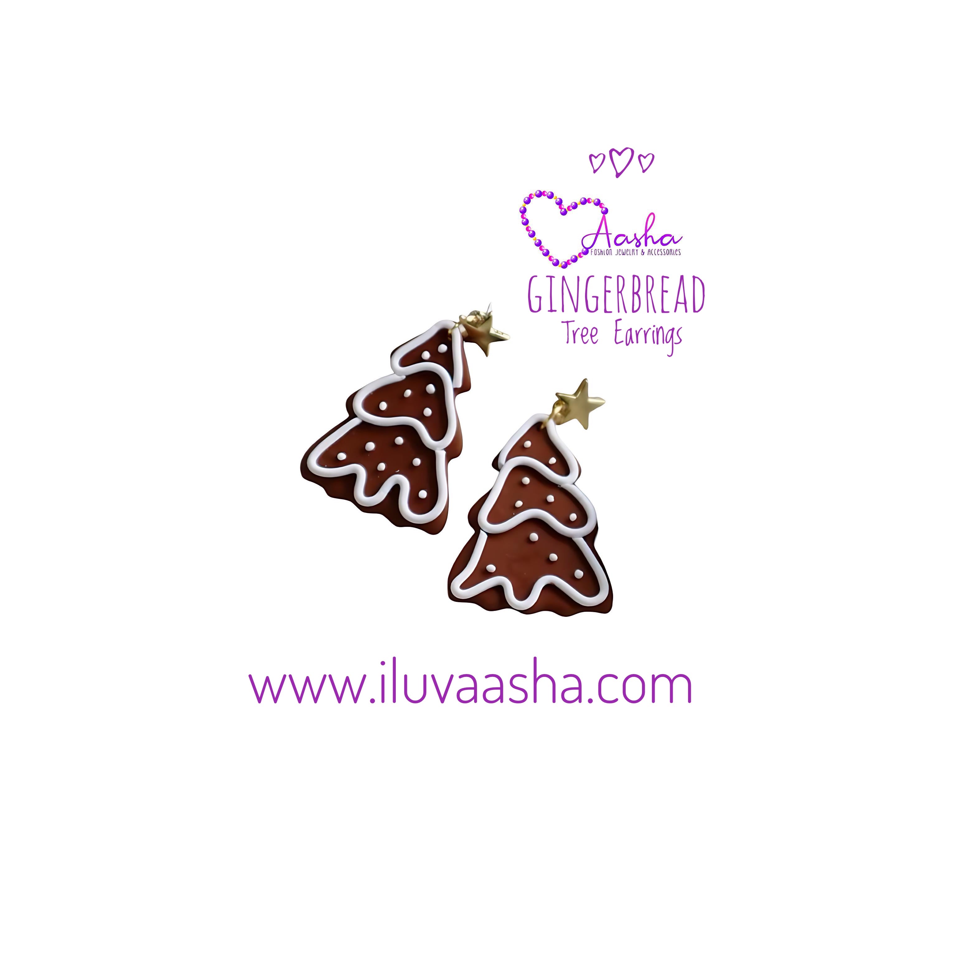 Gingerbread Tree Earrings