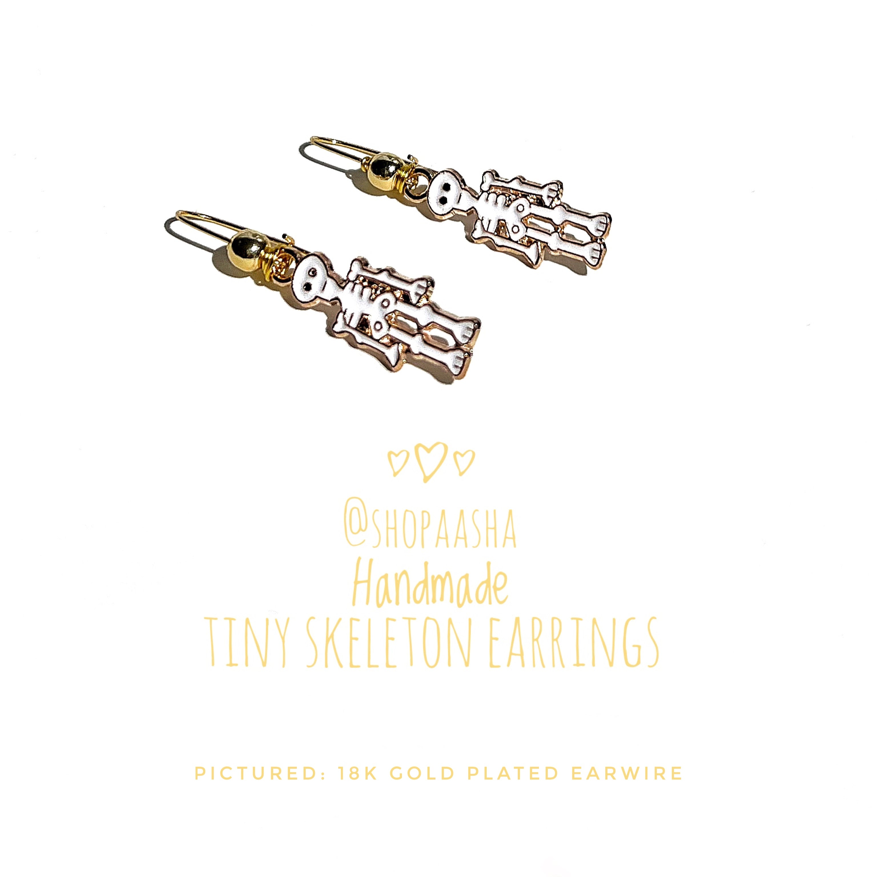 Tiny Skeleton Earrings