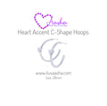 Heart Accent C-Shape Hoops