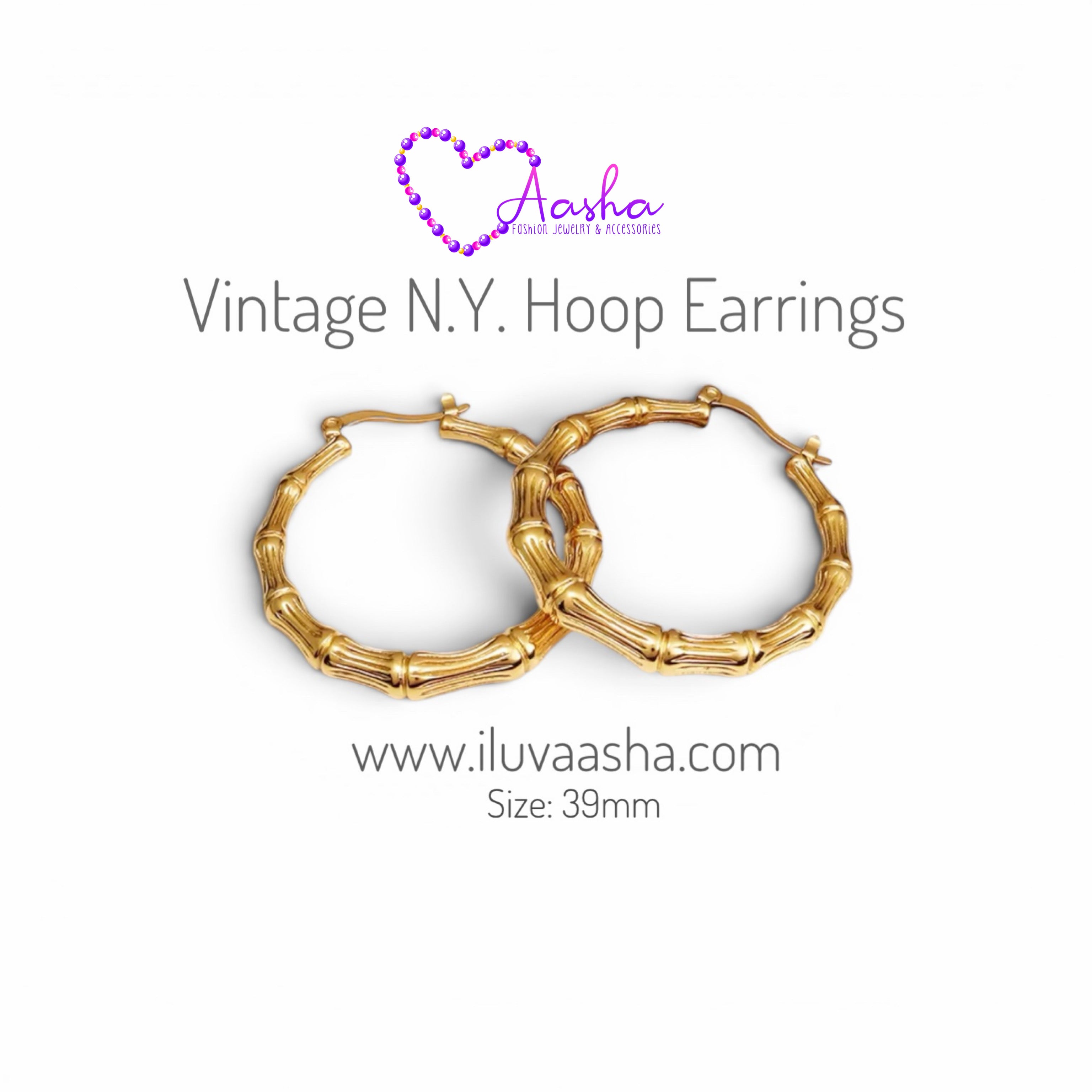 Vintage N.Y. Hoop Earrings