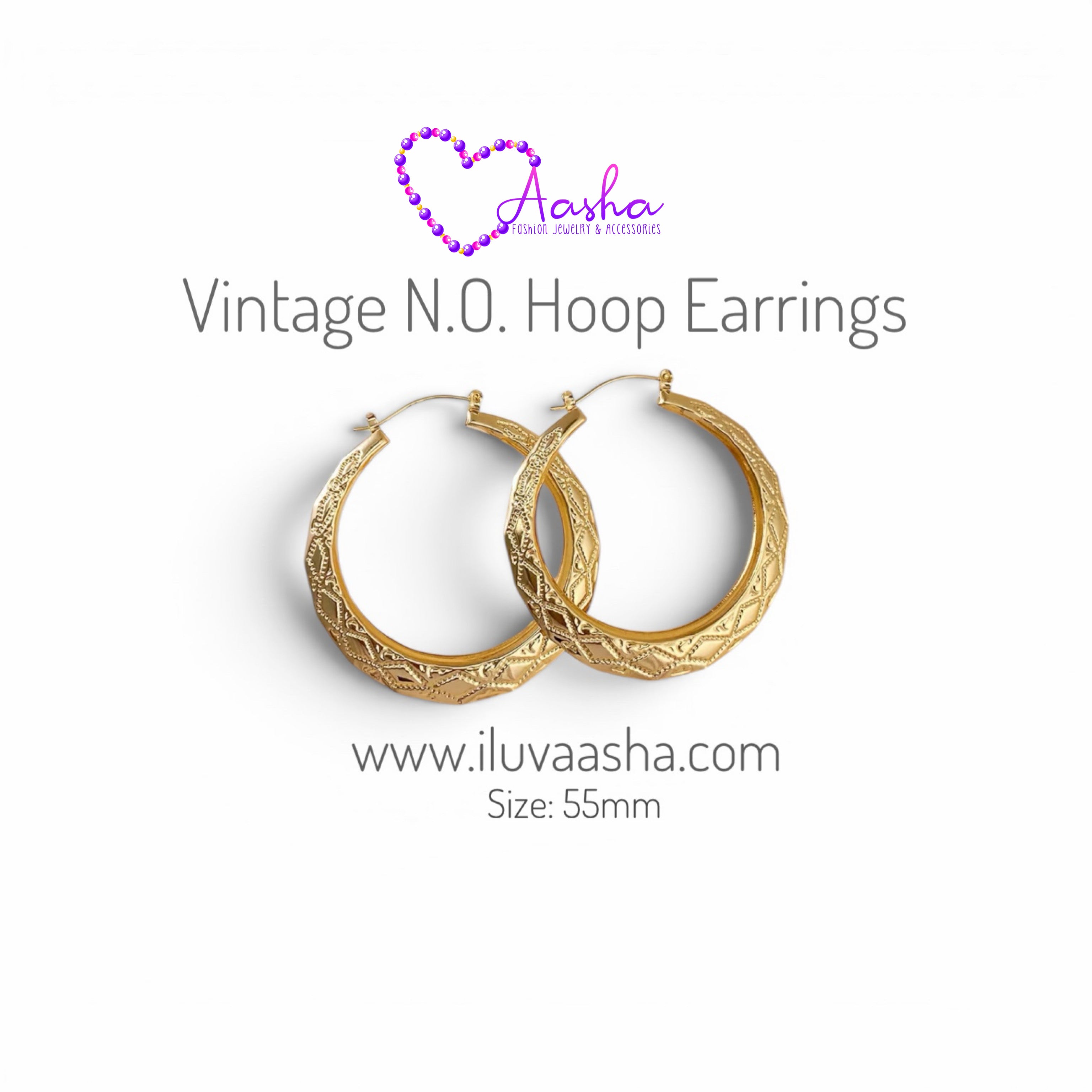 Vintage N.O. Hoop Earrings