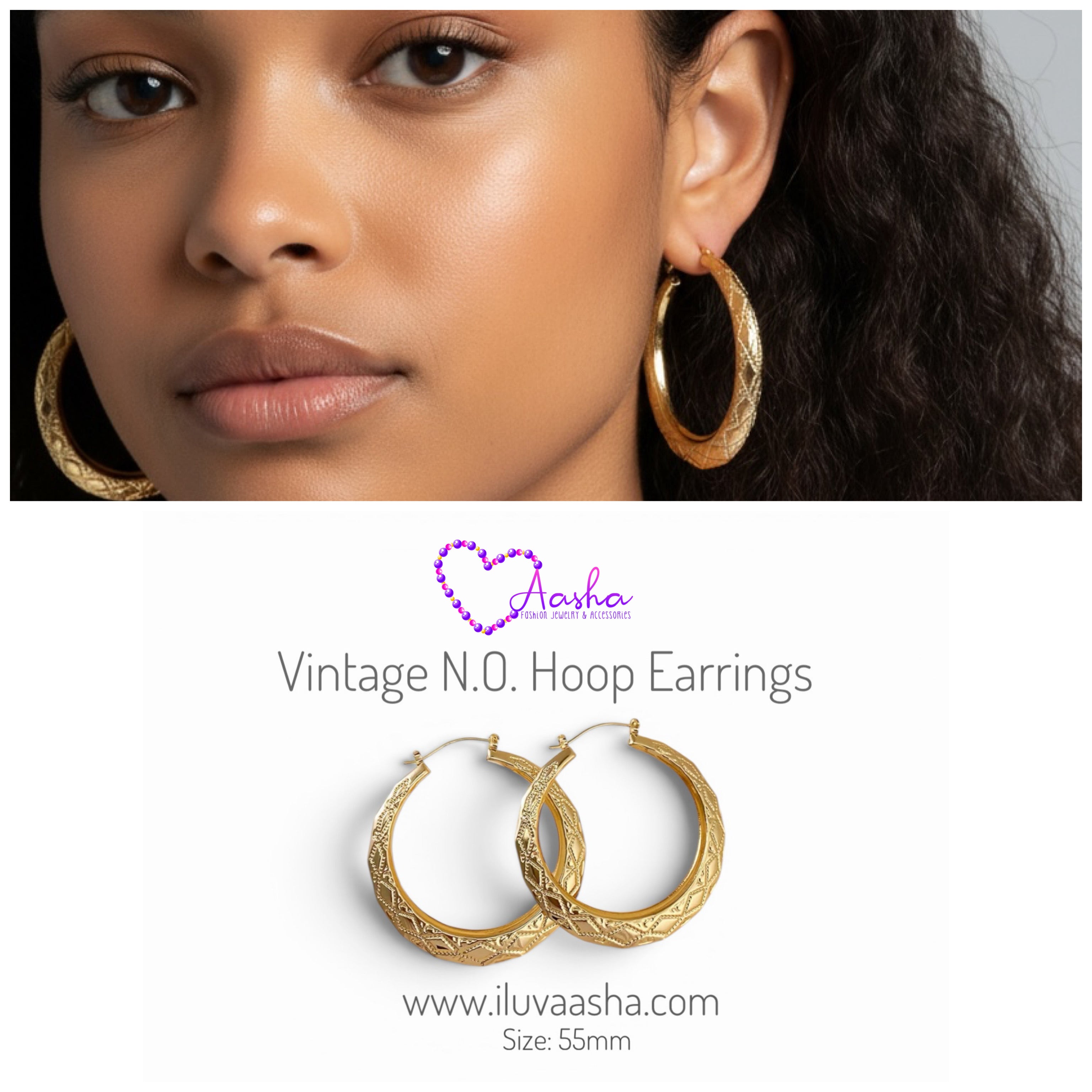 Vintage N.O. Hoop Earrings