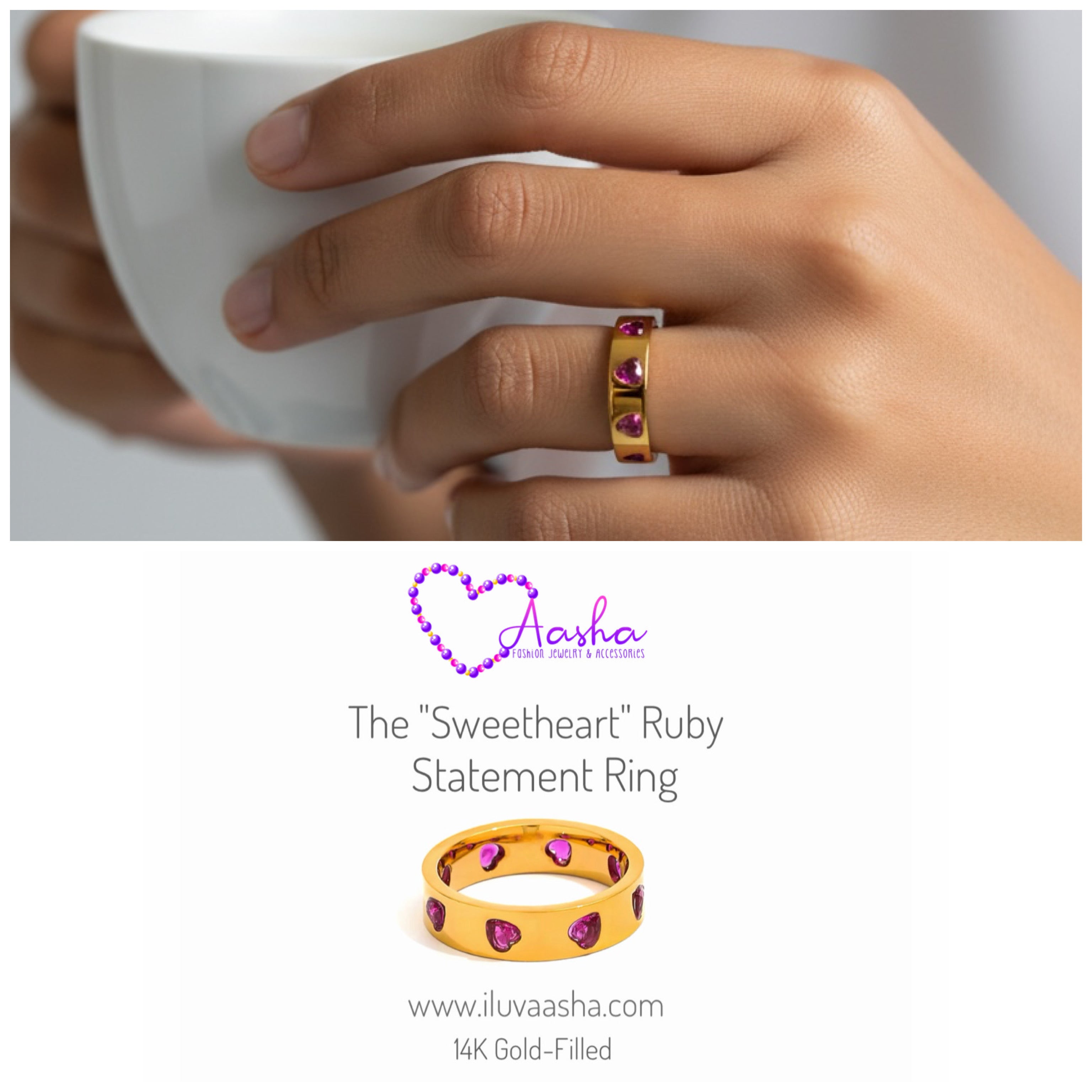 The "Sweetheart" Ruby Statement Ring