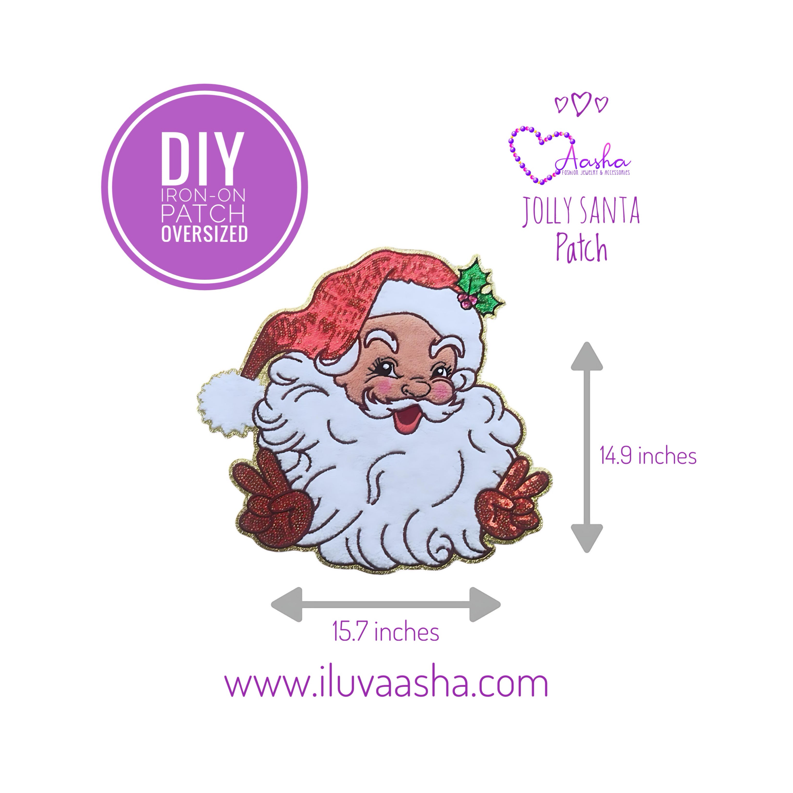 Jolly Santa | Iron-On Patch